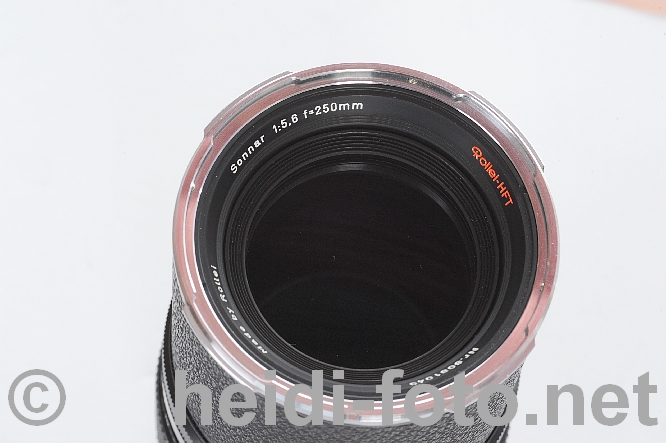 250/5.6 Sonnar HFT f. Rolleiflex 600 SLX mit F & R Deckel